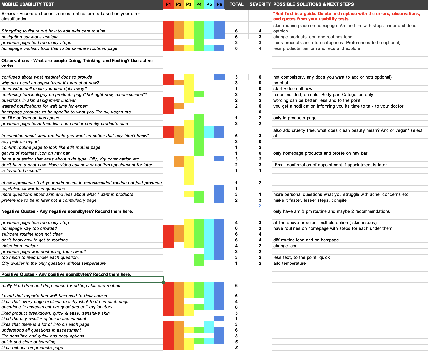 rainbow spreadsheet